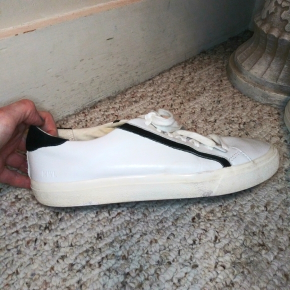 Madewell Delia Sidewalk Black & White Retro Leather Sneakers - Picture 7 of 14